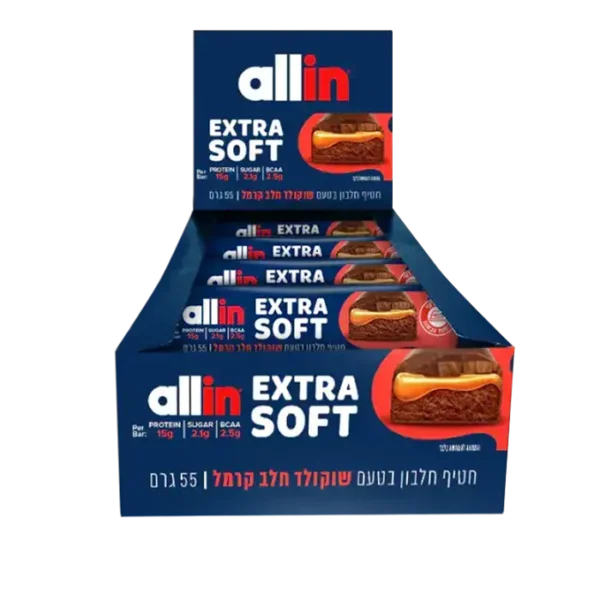6 יח' חטיפי אול אין אקסטרה סופט ALL IN שוקולד קרמל