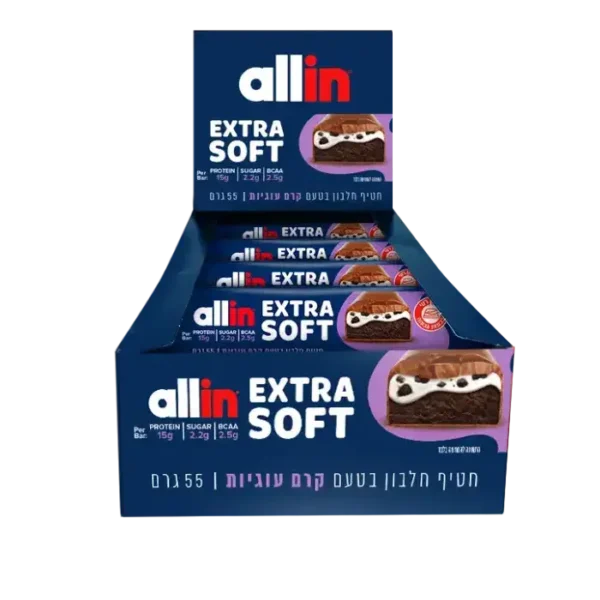 6 יח' חטיפי אול אין אקסטרה סופט ALL IN שוקולד קרם עוגיות