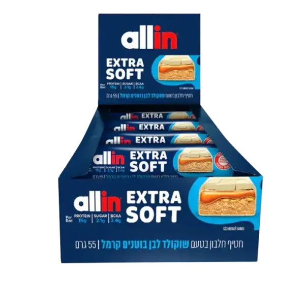 6 יח' חטיפי אול אין אקסטרה סופט ALL IN שוקולד לבן בוטנים