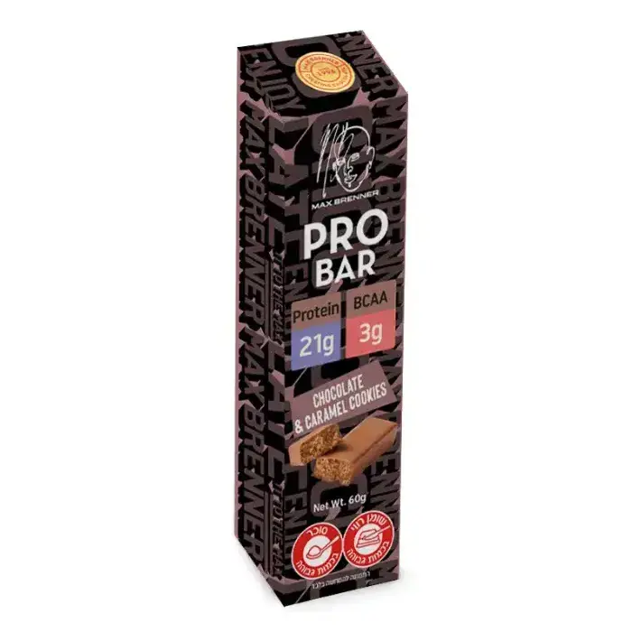 6 יח' חטיפי חלבון מקס ברנר MAX BRENNER שוקולד קרמל עוגיות