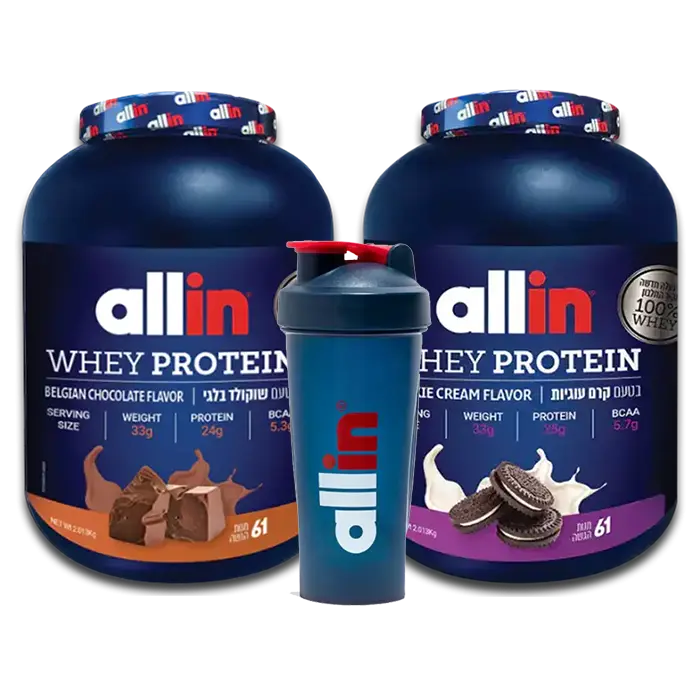 מבצע זוגות אבקות חלבון אול אין ALLIN כשר