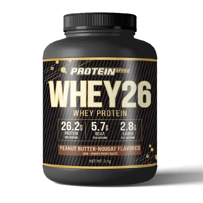 אבקת חלבון פרוטאין מקס ProteinMaxx WHEY26 חמאת בוטנים נוגט
