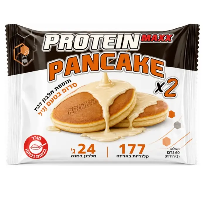 6 יח' פנקייק פרוטאין מקס Protein maxx Pancake כשר בטעם וניל